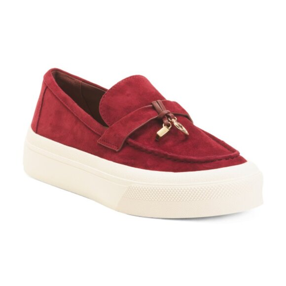 NEW JSLIDES Suede Goliath Slip On Sneakers IN Wine for women 1225 3t2 - Picture 1 of 4